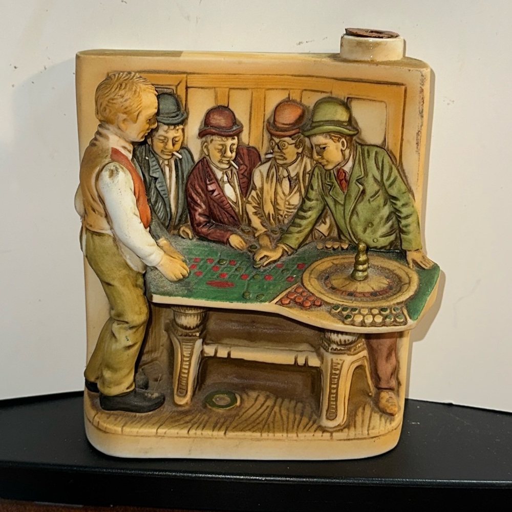 1975 Haas Brothers Tonopah Nevada Saloon Roulette Table Bourbon Whiskey Decanter